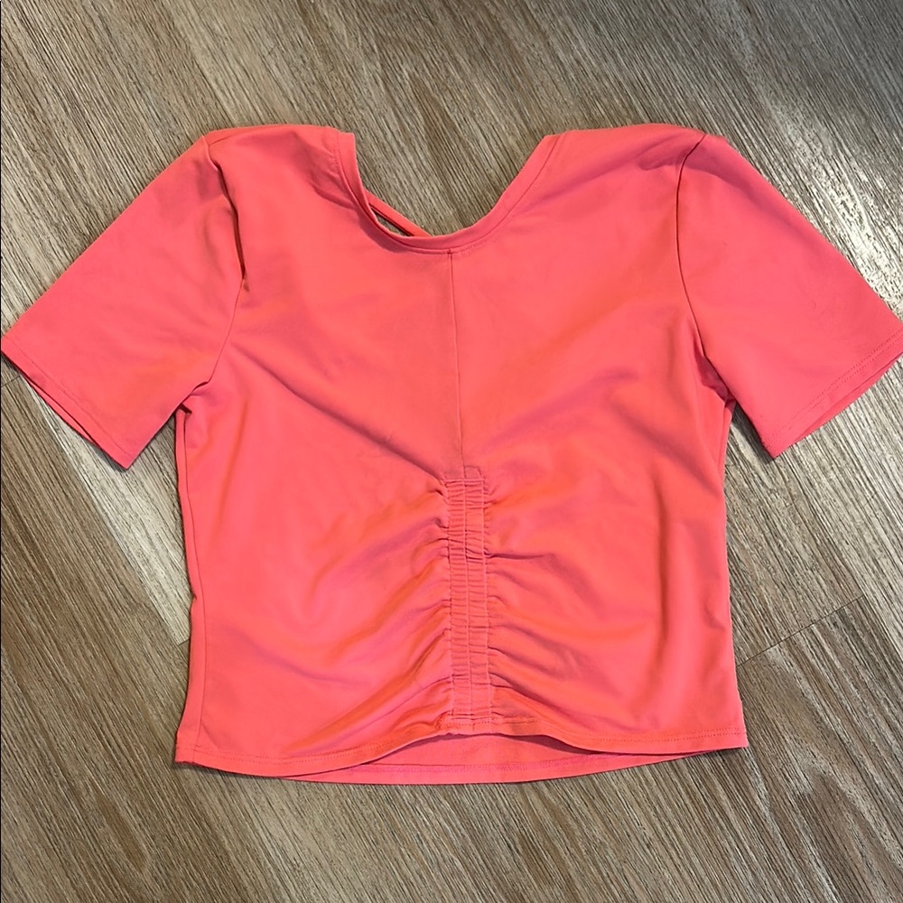 Hot Pink Criss Cross Work Out Tee